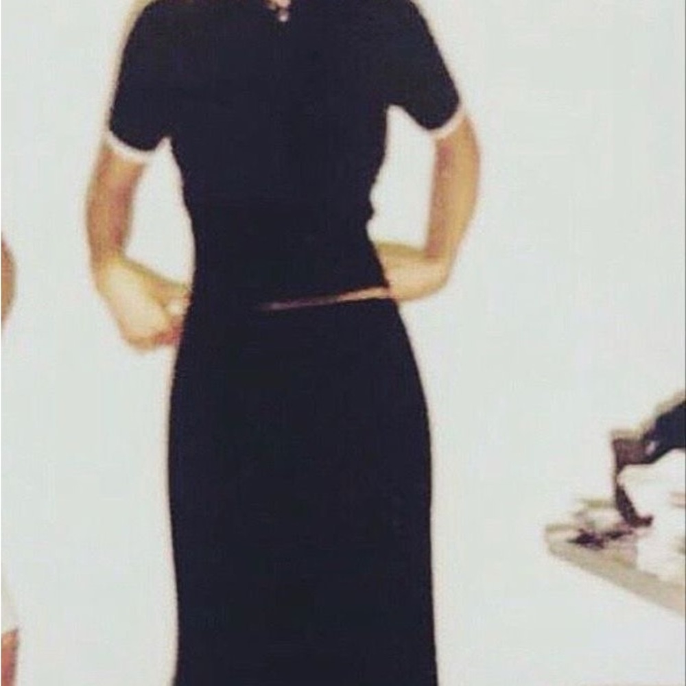 Theory V Neck Banded Shift Dress Admiral Crepe Light In Navy - Size 4